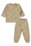 Teddy Bear Printed 6-18 Months Pajama Set - Brown - 2
