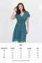Women's Petrol Blue Angel Sleeve Double Breasted Collar Chiffon Dress Nb8081 - 2
