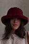 Premium Plush Bucket Women's Hat (Burgundy) - 2