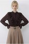 Women's Bitter Brown Flounce Detailed Transparent Chiffon Shirt 0945 60283964 - 3
