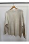 Buttoned V-Neck Ecru Knitwear Cardigan - 6