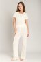 Kimberly Pointelle Short Sleeve T-Shirt Pajama Top - Ecru - 6