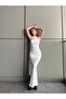 Women's Shawl Detailed Slit Maxi Dress - 5