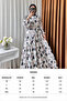 Women's Linen Patterned Hijab Dress Sms002 - Black - 2