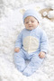 Baby Rabbit Themed Romper and Hat Set with Pompom Ears - 2