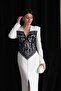 Lace Detailed Padded Slit Design Premium Midi Dress - 5