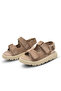 Archie Double Velcro Leather Unisex Kids Sandals Sand Color - 6