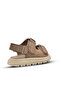 Archie Double Velcro Leather Unisex Kids Sandals Sand Color - 3