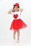 23 April Show Outfit Girls Tutu Skirt Red Heart T-Shirt Set - 4