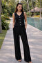Women's Buttoned Vest Pants Suit - 2
