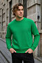Green Color Men's Crew Neck Sweatshirt