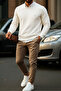 Men's Basic Crew Neck White Sweatshirt - 2