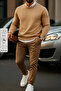 Men's Basic Crew Neck Caramel Sweatshirt