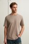Solo Men's 100% Organic Cotton Lu Thick-Textured Comfort Fit Crew Neck Mink T-Shirt