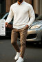 Men's Basic Crew Neck White Sweatshirt