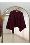 Yaser Wide Sleeve Knitwear Short Sweater-Kr5076 Burgundy - 2