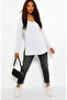 Women's Long Sleeve Wide Collar Side Slit Maternity T-Shirt H1 241