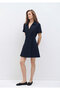 Polo Neck Navy Blue Dress 1310628 -82318