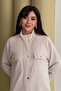 Hakim Collar Snap Pocket Detailed Modal Hijab Tunic 1191 Stone - Premium Series - 6