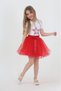 23 April Show Outfit Girls' Tutu Red Skirt Starry T-Shirt Set