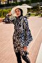 Patterned Fully Covered Hijab Swimsuit R2303