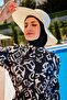 Patterned Fully Covered Hijab Swimsuit R2303 - 2