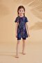 Navy Blue Children's Swimsuit with Tights K2337 - 2