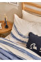 100% Cotton Satin Marine King Size Duvet Cover Set Blue-White (240X220 cm) - 2
