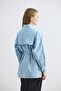 Oversized Shirt with Pockets and Piping Belt Blue - 5