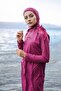 Parachute 3-Piece Zippered Plum Full Covered Hijab Swimsuit M2029 - 2