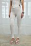 Sicily women's soft and Stretchy fabric Buckle Detail Slim Fit ecru leggings - 2