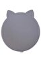 Kitten Vacuum Base Silicone Bowl with Lid - Gray - 3