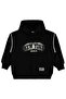 Kids Kangaroo Pocketed Side Piping Tracksuit Set |   School Nursery and Daily Use - Black - 2