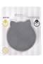 Kitten Vacuum Base Silicone Bowl with Lid - Gray