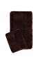 Brown Machine-Made Washable Softy Non-Slip Sole 2-Piece Set Bath Mat Sheepline - 3