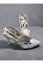 Women's Open Back Heeled Shoes . Glittery Heeled Shoes (9cm) - 2