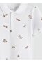 White Polo Collar Printed Boy's T-Shirt (S6) - 3