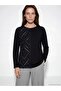 Black Crew Neck Blouse with Stones (S6)