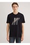 M0612174 Pro Logo Printed Reflective Detailed T-Shirt Men's T-Shirt Black - 4