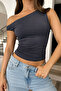 Jt6076 Drop Shoulder Stretchy Crop Blouse