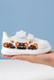 Animated Character Printed Girls' and Boys' Sports Shoes with Velcro Fasteners and White Sneaker Bands - 2