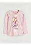 Pink Crew Neck Bear Teddy Printed Women's Pajama Set (S6) - 6
