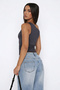 Jt6076 Drop Shoulder Stretchy Crop Blouse - 2