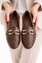Women's Double Eye Buckle Detailed Ballerina Flats Lightweight Comfortable Sole Daily Shoes Ballerina Flats - 2