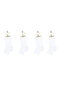 Women's White Cotton Half-Cover Tennis Socks 4-Pack - 5