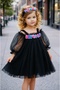 Girl's Floral Balloon Sleeve Tutu Dress