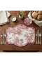 2-Person Medallion, Embroidered French Peasant 4-Piece Service Set (2 Placemat +2 Service Napkins)