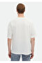 Crew Neck 100% Cotton Ecru T-Shirt - Jacquard - 7