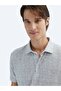 Beige Printed Polo Neck Cotton Blended T-Shirt - 3