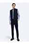 Navy Blue Regular Fit Stand Collar Casual Woven Sports Vest - 3